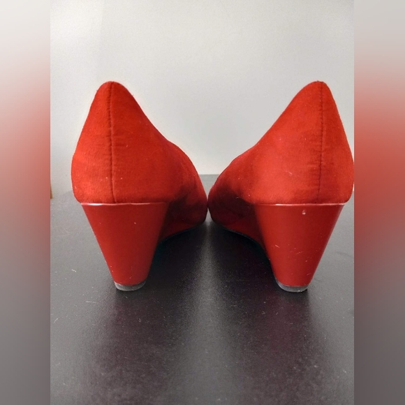 Red Suede Wedges - Picture 5 of 5